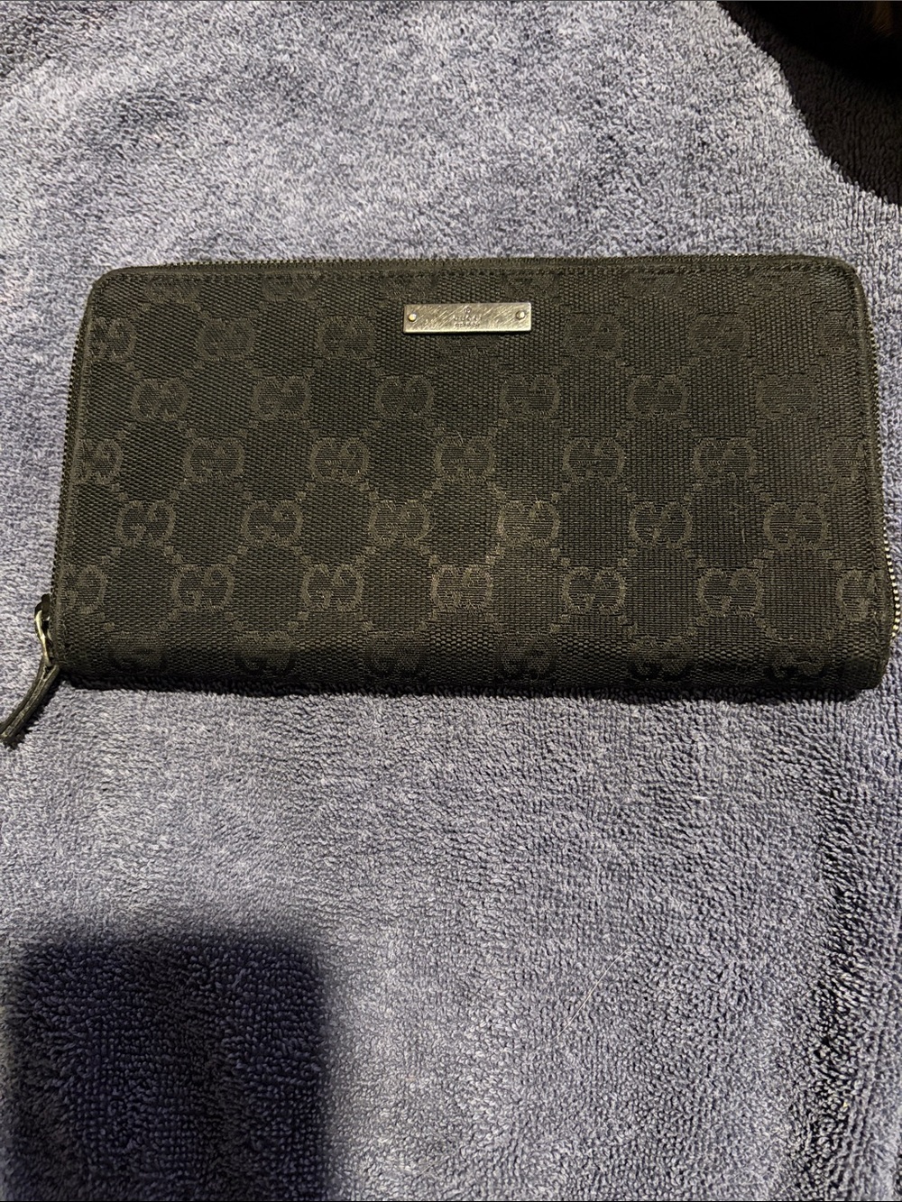 Gucci Black Monogram Zip-Around Wallet